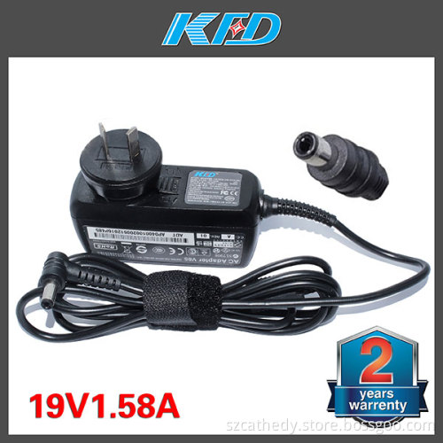 2 Years Warranty Portable Adapter for Toshiba 19V 1.58A Tablet PC Adapter with Tips 5.5*2.5mm